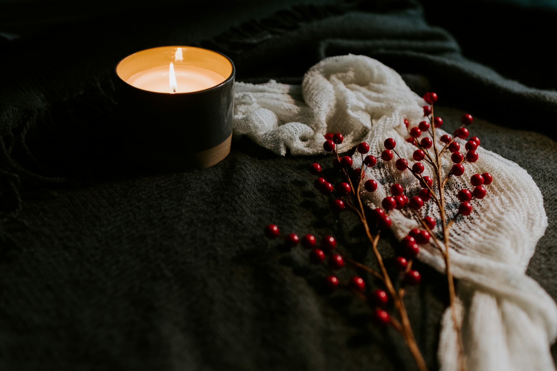 Candles and flowers